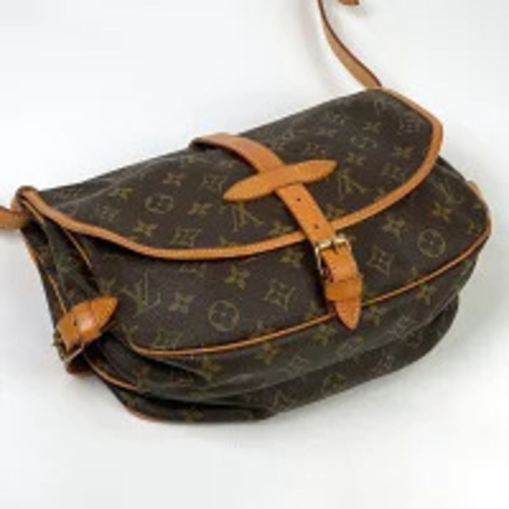 Louis Vuitton Bag Brown Crossbody Shoulder Monogram Saumur Brown